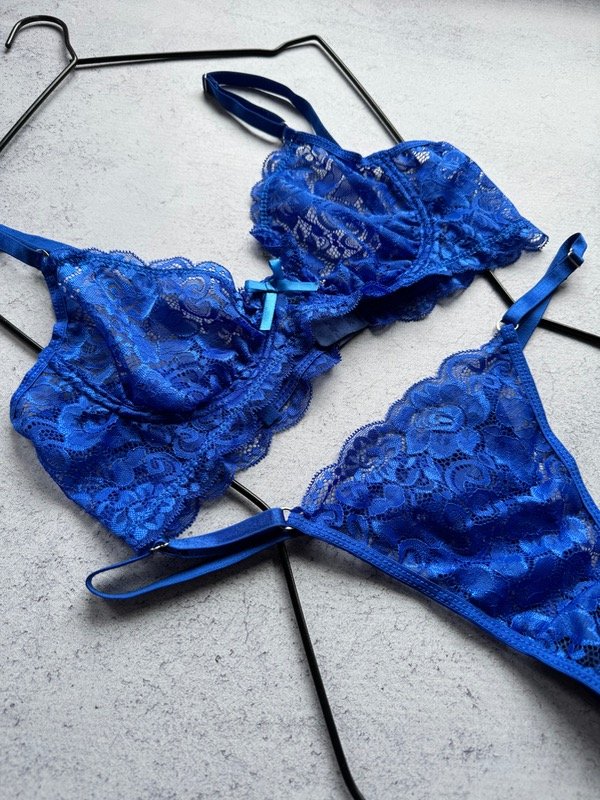 Producto - Conjunto aro encaje azul