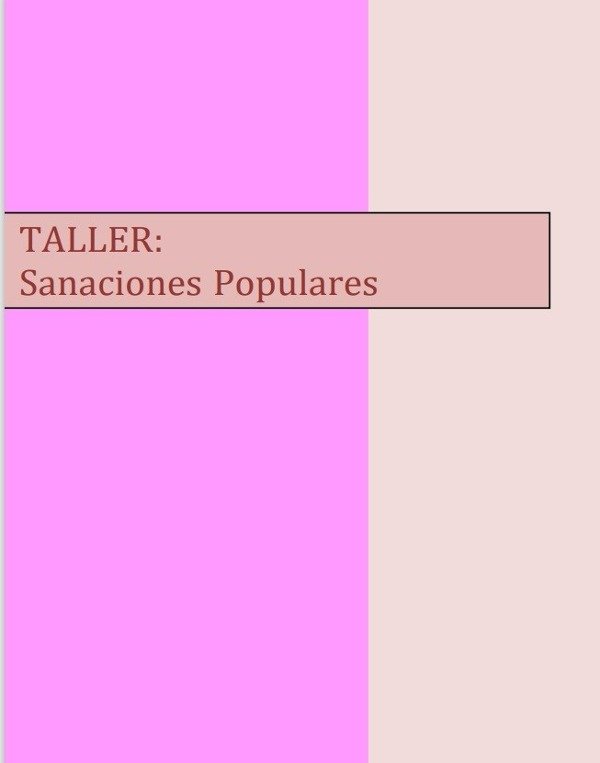 Producto - Taller de sanaciones populares