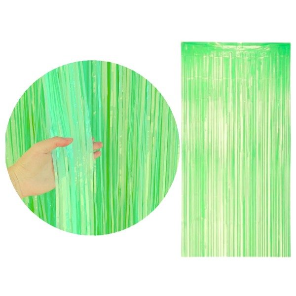 Producto - Cortina lluvia pastel color verde