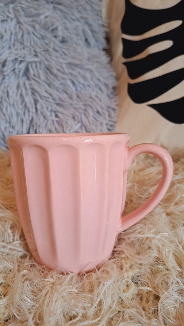 Producto - Taza cerámica vainilla rosa