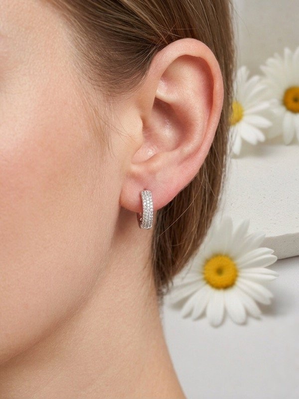 Producto - Aros argollas Plata 925 cubics