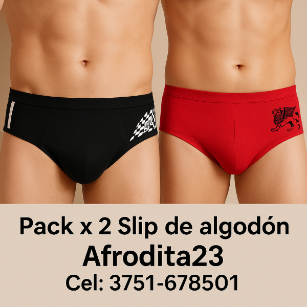 Producto - Pack x 2 Slip de algodón negro y detalle Talle 2 al 5 Cod A10-02