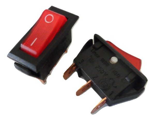 Producto - Llave Electrónica Tecla Simple Con Neón Rojo - Alcides 1672