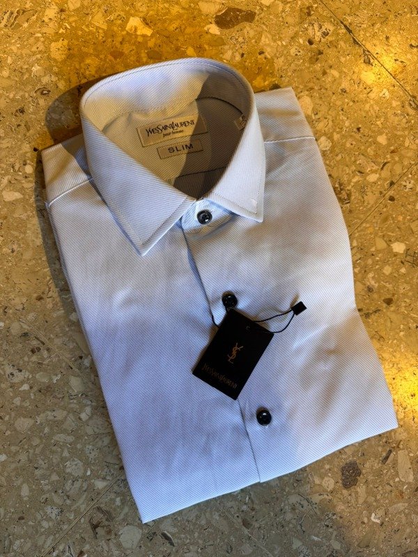 Producto - Camisa YSL tramada celeste