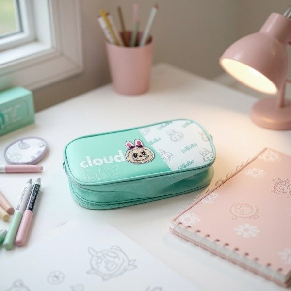Producto - CARTUCHERA LABUBU RECTANGULAR CON RELIEVE 2 CIERRES 20X10CM - 4