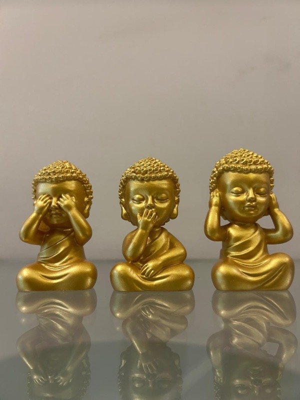 Producto - Buditas cerámica dorados set x 3