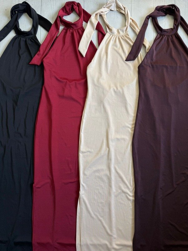 Producto - [7999] Vestido largo halter microfibra