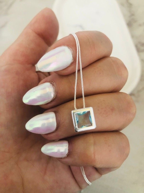 Producto - Conjunto Cuadrado Celeste cielo Plata 925