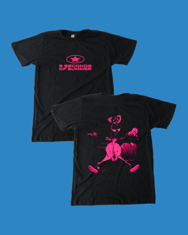 Remera Dream Rosa - 5SOS (Doble Estampa)