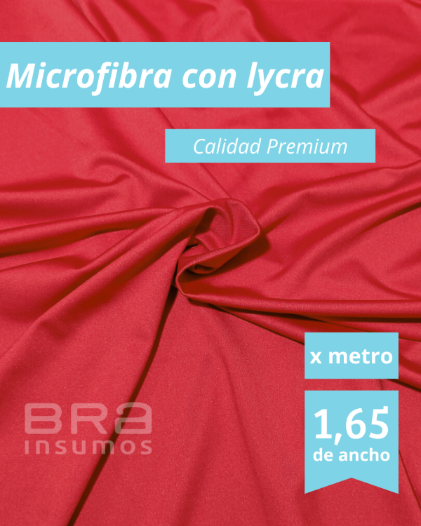 Producto - Microfibra con Lycra Premium 1,65 m de Ancho - Rojo (x Metro)