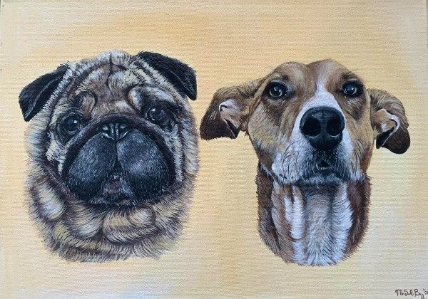 Producto - Retrato 2 mascotas