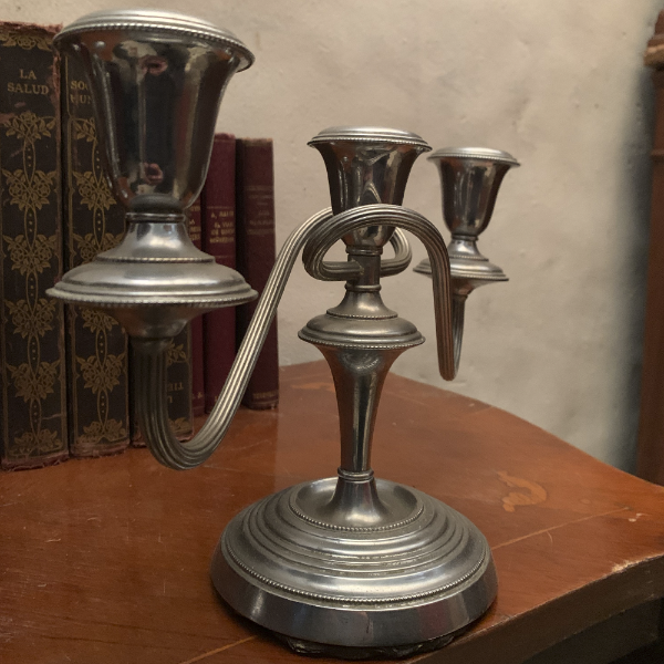 Producto - Candelabros 3 velas metal plateado