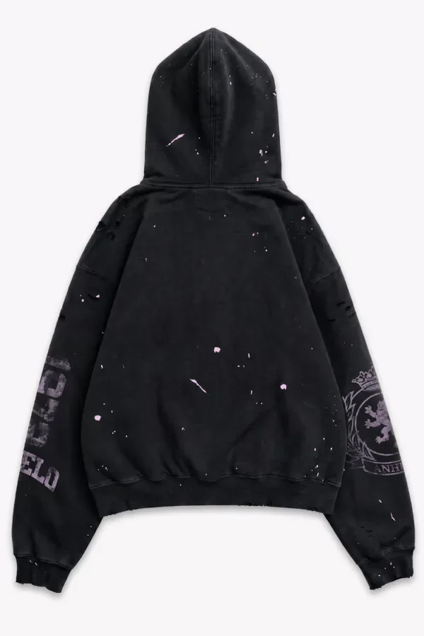 Producto - BURNED ZIP HOODIE BLACK - 1