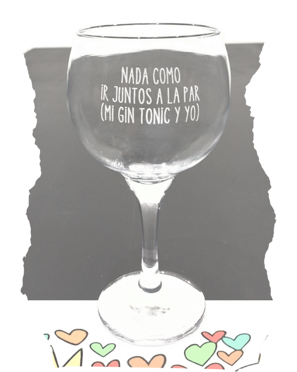 Producto - Copa de gin nada como ir juntos a la par