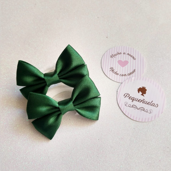 Mini moños Emma verde musgo