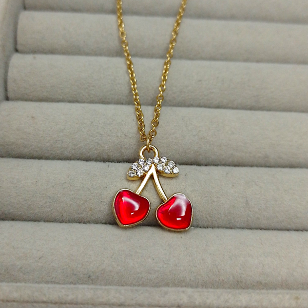 Producto - Collar dije cerezas 45cm AD 70072