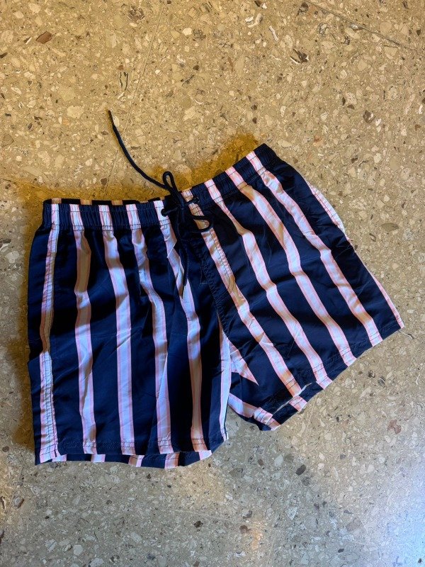 Producto - Short de baño rayas rosas con azul premium