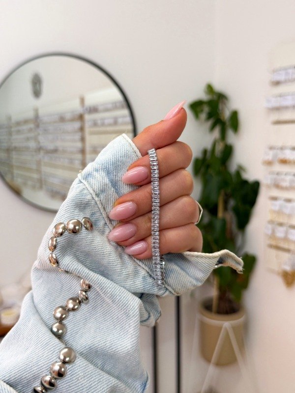 Producto - Pulsera acero quirúrgico strass rectágunlos