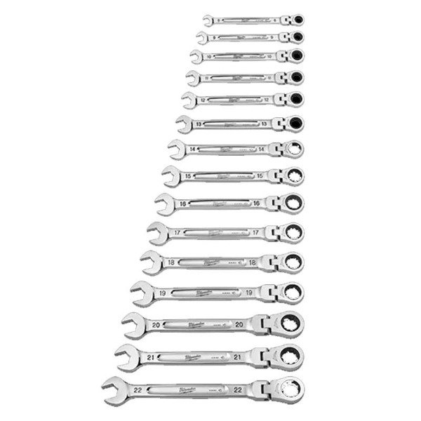 Producto - Set Llaves Comb. con Crique 8 a 22mm Flexible 15pcs Milwaukee 4822-9513