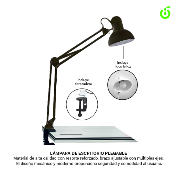 Producto - Lampara De Escritorio Plegable Negra (CR000059-N) CHERIMOYA