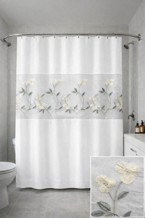 Producto - Cortina Teflon Bordada en Organza Azalea