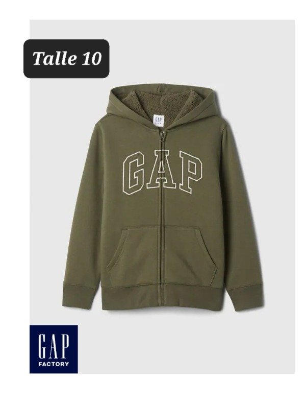 Campera con corderito gap talle 10 verde militar