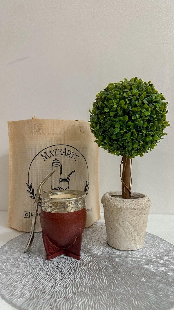 Producto - MATE IMPERIAL PREMIUM CROCO MARRON GUARDA DE ALPACA