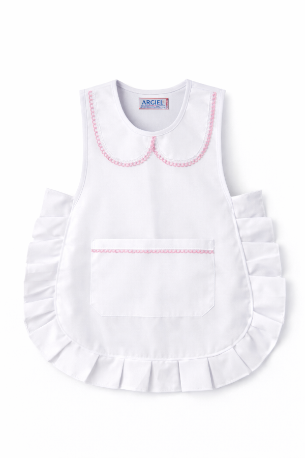 Producto - Guardapolvo ARCIEL pechera puntilla rosa