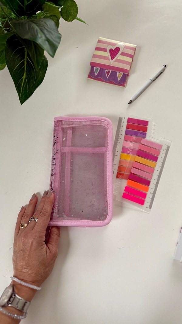 Producto - Organizador A6 transparente rosa