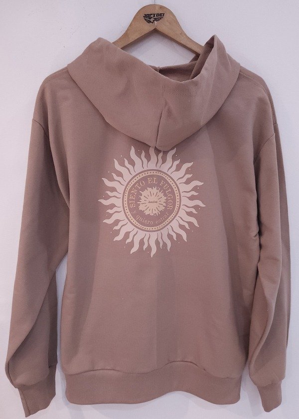 Producto - Buzo Canguro Rustico Sol Canela diseño "Siento el Fulgor"