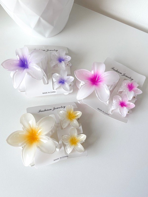 Producto - Broche Hawaii x3 (Blanco)