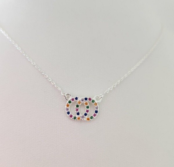 Producto - Gargantilla Doble Círculo Plata 925 Con Cubic Lolita