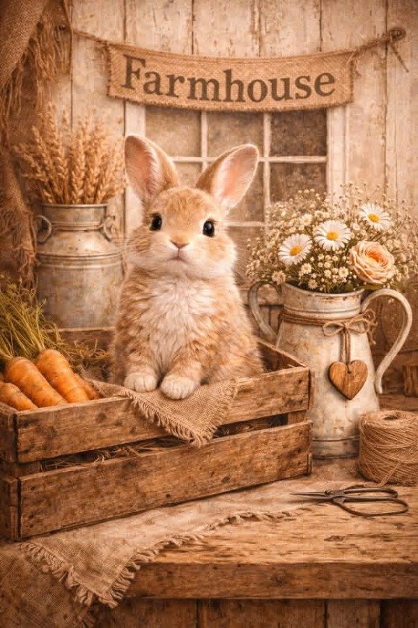 Producto - Panel Conejitos Shabby por 6 unidades