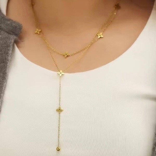 Producto - Collar con dijes flores trebol