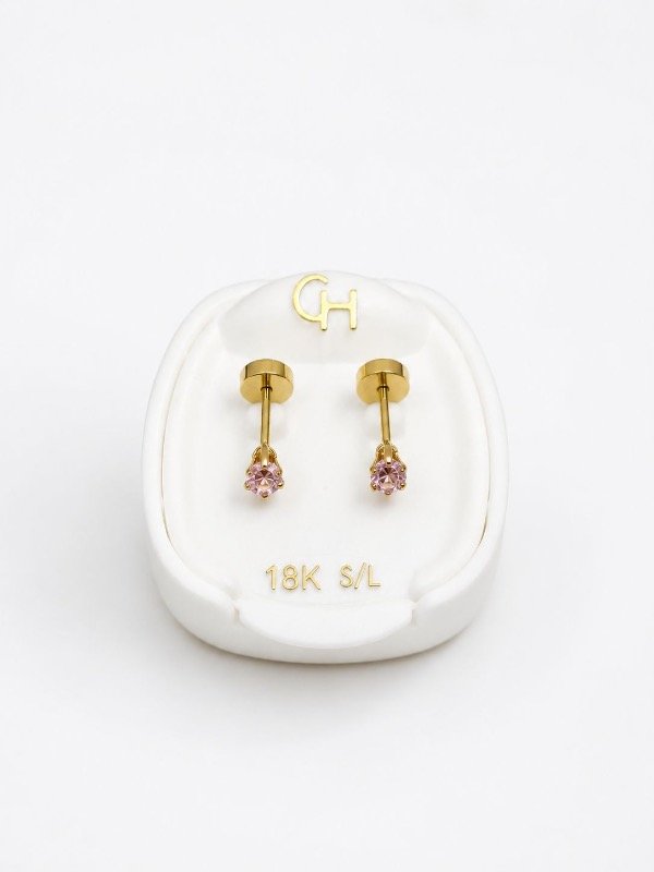 Producto - Abridores con piedrita rosa oro 18k