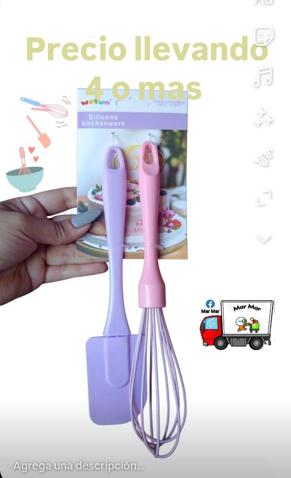 Producto - Pincel y batidor de silicona (cantidad)