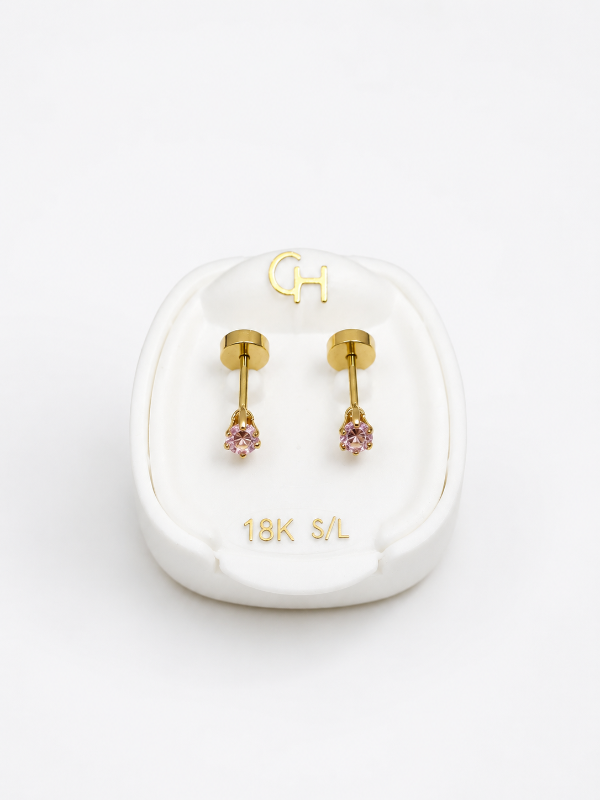 Producto - Abridor de oro 18k piedra rosa