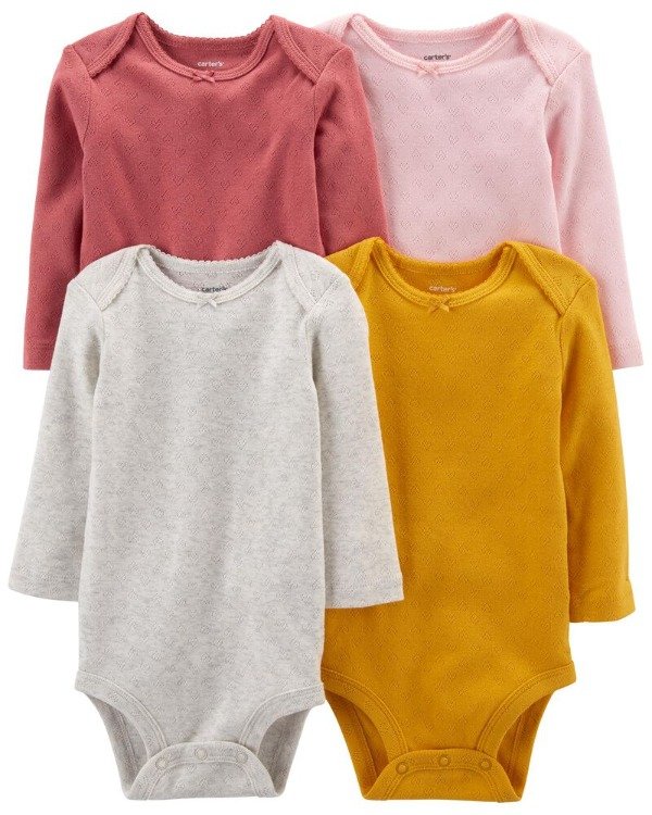 Producto - Pack x 4 Bodies Manga Larga Lisos Rosa