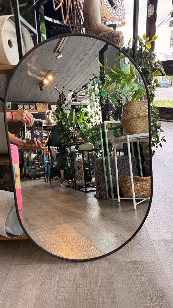 Producto - Espejo ovalado 50x80 marco pvc negro