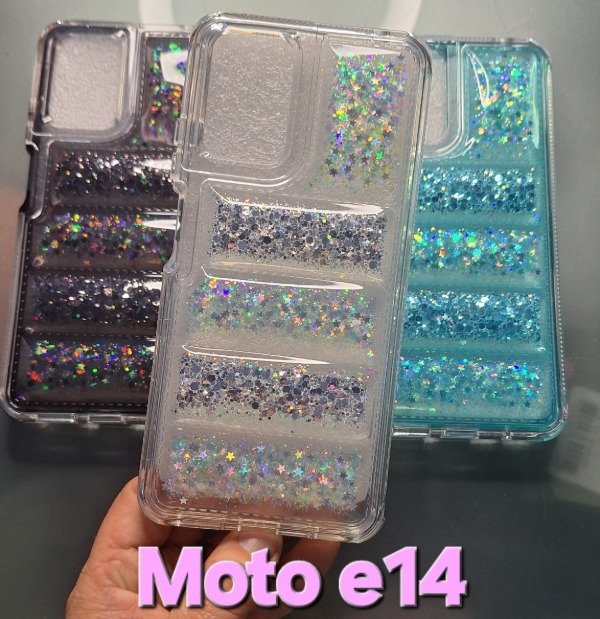 Producto - Fundas puffer brillo premium. Moto e14