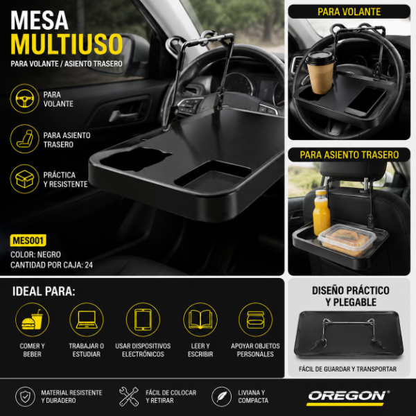 Producto - Mesa Multiuso para Auto Volante y Asiento Trasero Oregon - 0