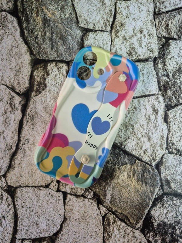 Producto - Funda tpu diseño con strap Iphone 17 corazones