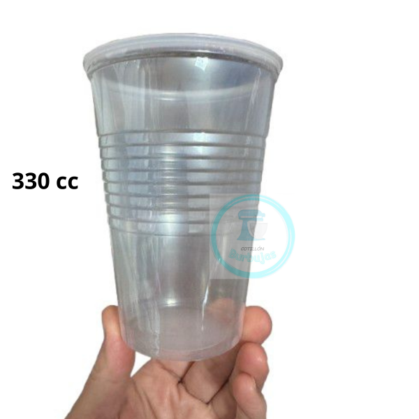 Producto - Vaso Plástico descartable traslúcido 330cc x 10