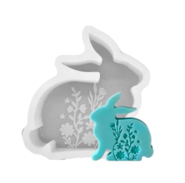 Producto - MOLDE SILICONA CONEJO CON FLORES
