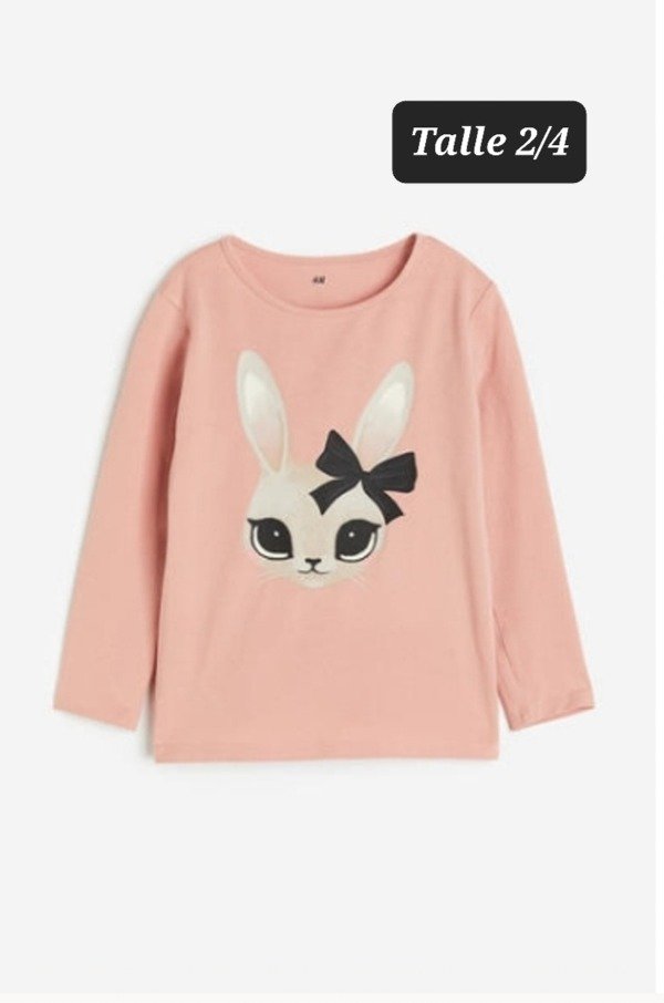Remera manga larga HyM talle 2/4 coneja