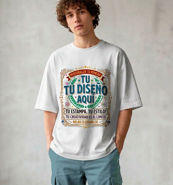 Producto - Remera Oversize Blanca Estampa tu diseño