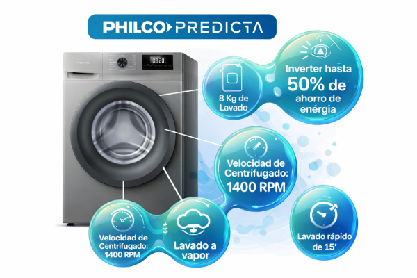 Producto - LAVARROPAS PHILCO PREDICTA 8KG 1400RPM SILVER