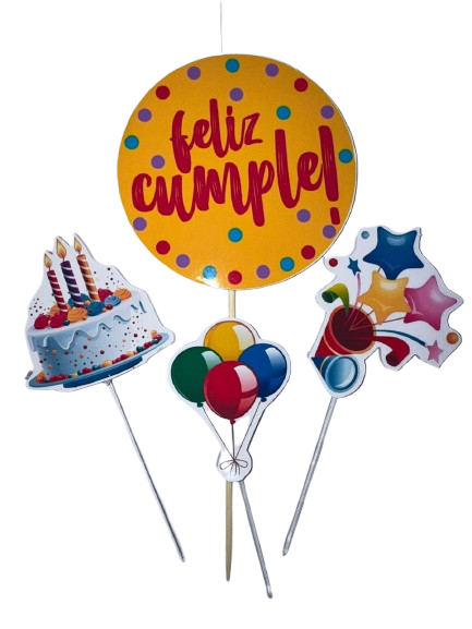 Producto - Set Toppers Feliz Cumple x 1