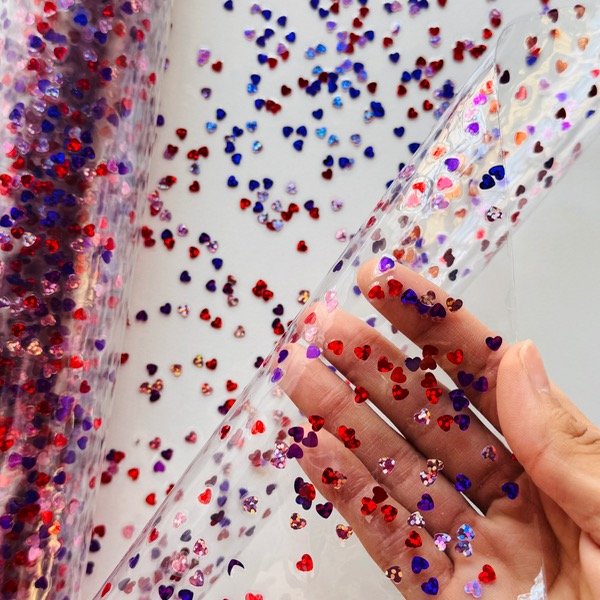 Producto - Cristal transparente corazones 50cmx1,40cm - LEER CONDICIONES