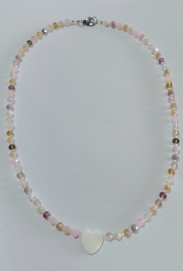 Producto - Collar de Acero México Rosa con Corazón Nacar - 1